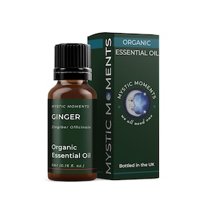 ミスティックモーメンツ | オーガニックジンジャーエッセンシャルオイル 5ml - ディフューザー、アロマセラピーマッサージブレンド用ピュア＆ナチュラルオイル ヴィーガン GMOフリー