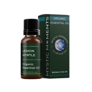 Mystic Moments | Organisk citronmyrt eterisk olja 10ml - Ren och naturlig olja för diffusorer, aromaterapi och massageblandningar Vegansk GMO-fri