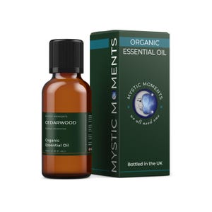 Mystic Moments / Aceite esencial orgánico de cedro 30 ml - Aceite puro y natural para difusores, mezclas de aromaterapia para masajes, vegano y sin OMG