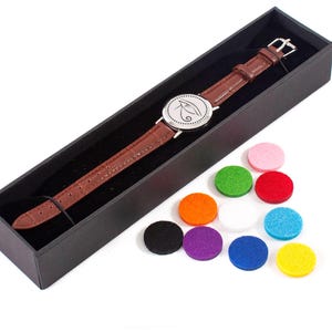 Mystic Moments | Eye of Horus | Aromatherapy Oil Diffuser Bracelet with Adjustable Brown Leather Strap