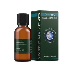 Mystic Moments / Aceite esencial de geranio orgánico 30 ml - Aceite puro y natural para difusores, mezclas de aromaterapia para masajes, vegano y sin OMG