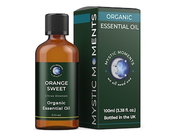 Mystic Moments | Organic Orange Sweet Essential Oil 100ml - Pure & Natural Oil for Diffusers, Aromatherapy Massage Blends Vegan GMO Free