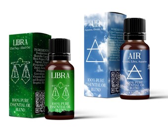 Mystix London / Mezcla de aceites esenciales astrológicos del elemento aire y signo zodiacal Libra (paquete doble, 2 unidades de 10 ml)