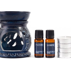 Patchouli and Jasmine Oil Burner Gift Set