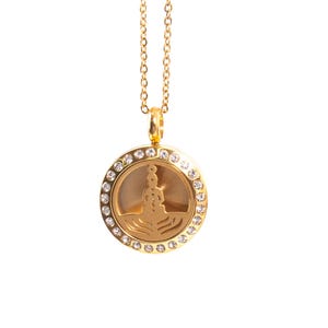 Mystix London | Sieben Chakren | Aromatherapie-Öl Diffusor Gold Halskette Medaillon mit Pad