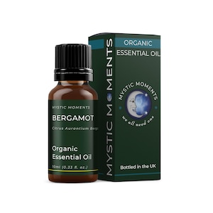 Mystic Moments | Organic Bergamot Essential Oil 10ml - Pure & Natural Oil for Diffusers, Aromatherapy Massage Blends Vegan GMO Free