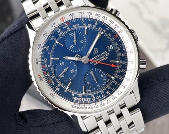 Montre Breitling Navitimer 1 Chronographe Cadran Bleu GMT Bracelet Acier A13324121C1A1