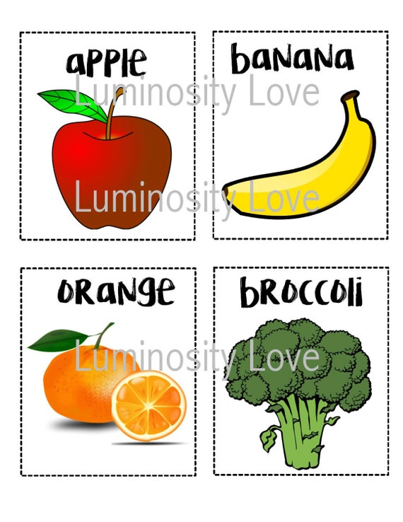 Food Flashcards 16 For Babies Toddlers Etsy