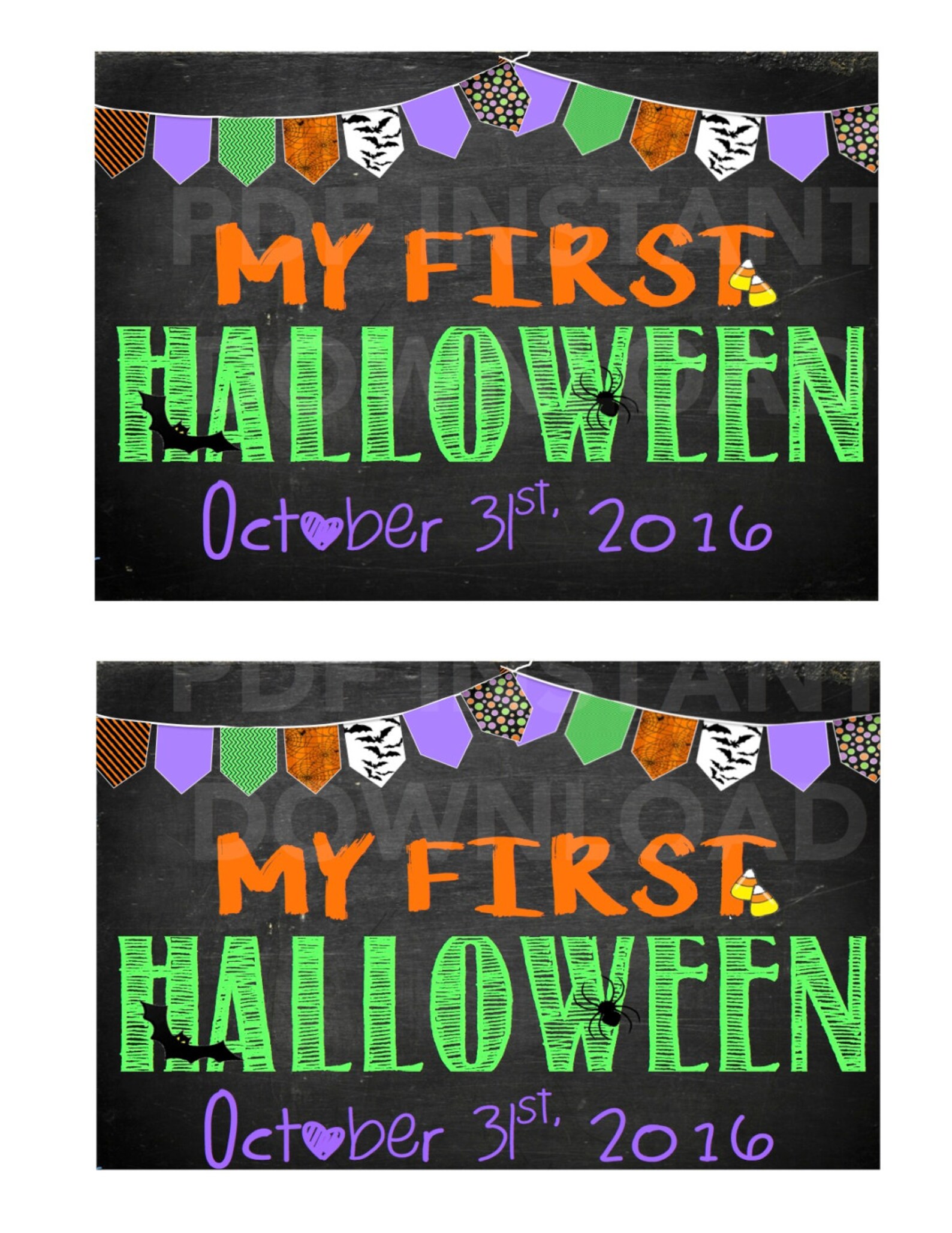 My First Halloween Chalkboard Sign - Etsy
