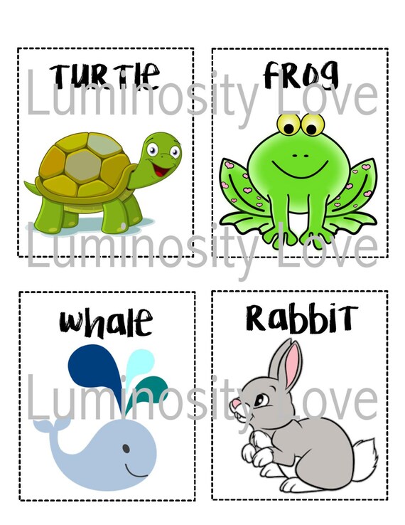 Animal Flashcards 16 For Babies Toddlers Etsy