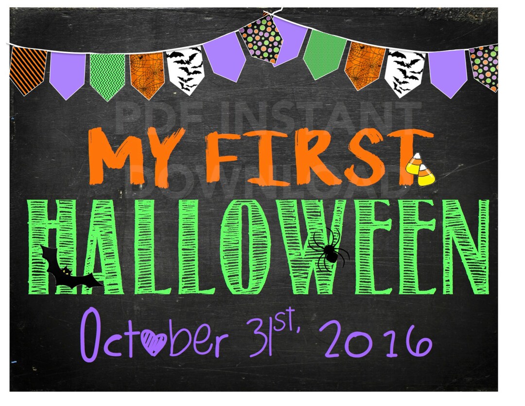 My First Halloween Chalkboard Sign - Etsy
