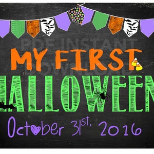 My First Halloween Chalkboard Sign - Etsy