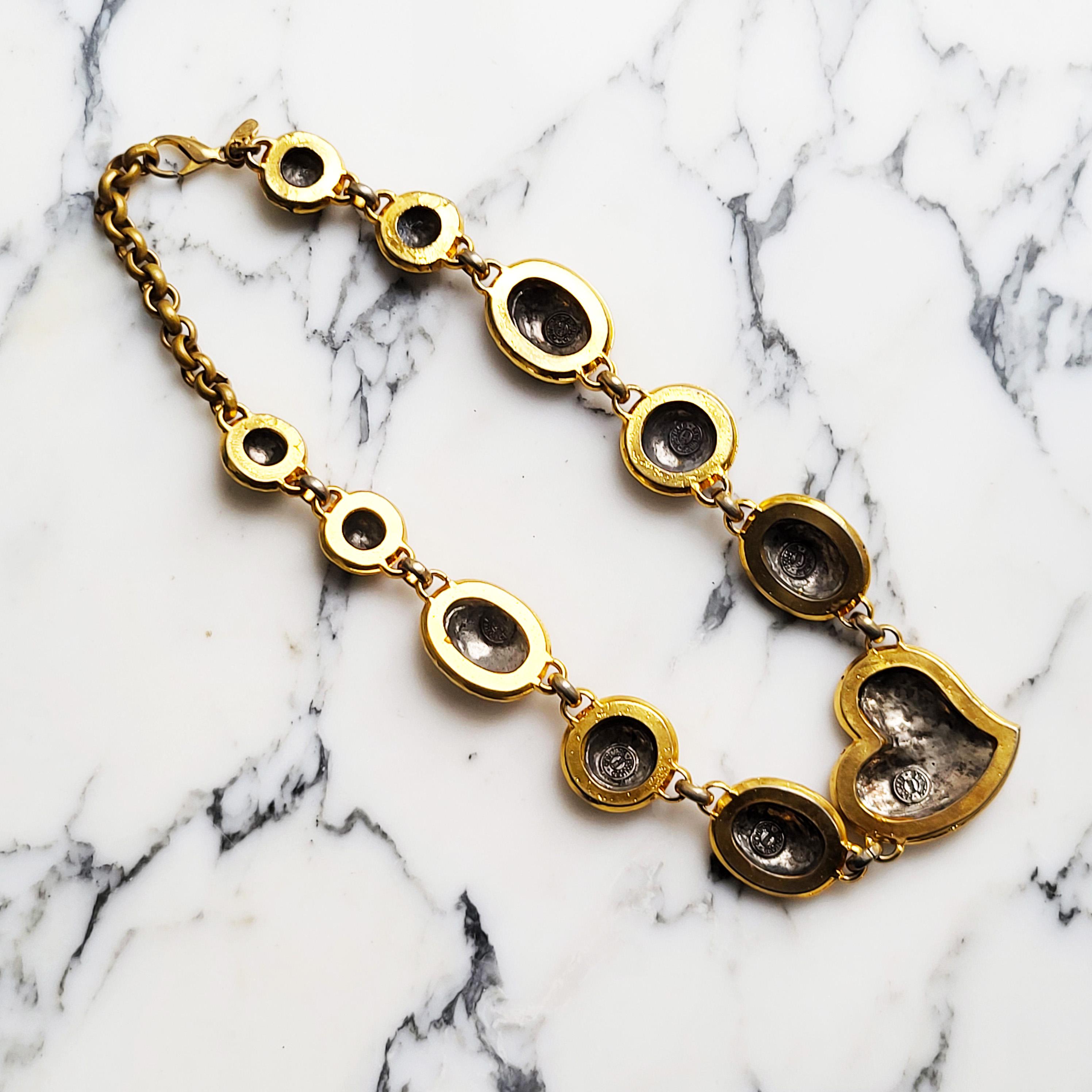 Boîte à Bijoux Vintage En Métal Doré Édouard Rambaud - Coeur Ancien Pour Colliers & Bijoux