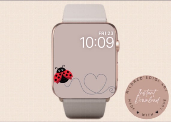 Lady Bug Watch Face para Apple Watch lindos fondos de pantalla de Lady Bird Minimal Watch hermosa y sencilla esfera de reloj de corazon de amor Red Lady Bird Watch Etsy