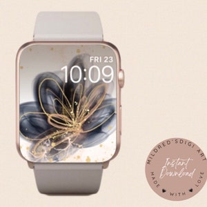 Fiori color acqua Sfondo minimale per Apple Watch, Sfondo per orologio, Accessori per Apple Watch, Design per Apple Watch, Design per quadrante Apple Watch