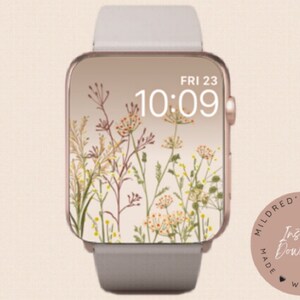 Fiori secchi Sfondo minimale per Apple Watch, Sfondo per orologio, Accessori per Apple Watch, Design per Apple Watch, Design per quadrante Apple Watch