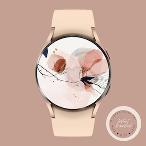 Fiori color acqua Sfondo minimale per orologio Samsung Galaxy, sfondo per orologio, accessori per orologio Samsung, design del quadrante dell'orologio Samsung Galaxy