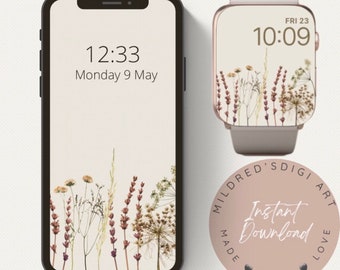 Dried Flowers iPhone Screensaver & Apple Watch Wallpaper (Digital Download)