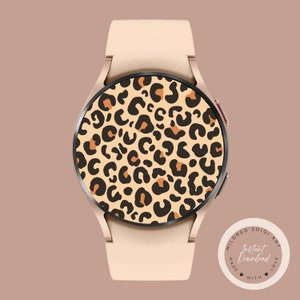Sfondo per orologio Samsung Galaxy minimale con stampa leopardata, sfondo per orologio, accessori per orologi Samsung, design del quadrante dell'orologio Samsung Galaxy