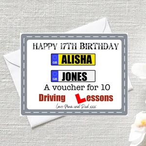 Personalised Driving Lessons Voucher - Custom Driving Lesson Gift Card, Digital Download