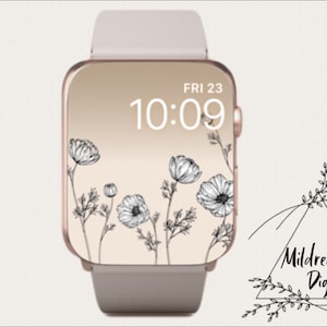 Poppy Apple Watch Face: Minimalist Floral Art (Digital Download)
