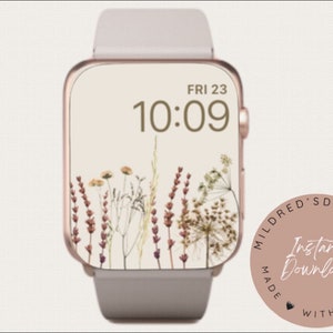 Fiori secchi Sfondo minimale per Apple Watch, Sfondo per orologio, Accessori per Apple Watch, Design per Apple Watch, Design per quadrante Apple Watch