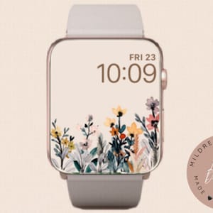 Fiori secchi Sfondo minimale per Apple Watch, Sfondo per orologio, Accessori per Apple Watch, Design per Apple Watch, Design per quadrante Apple Watch