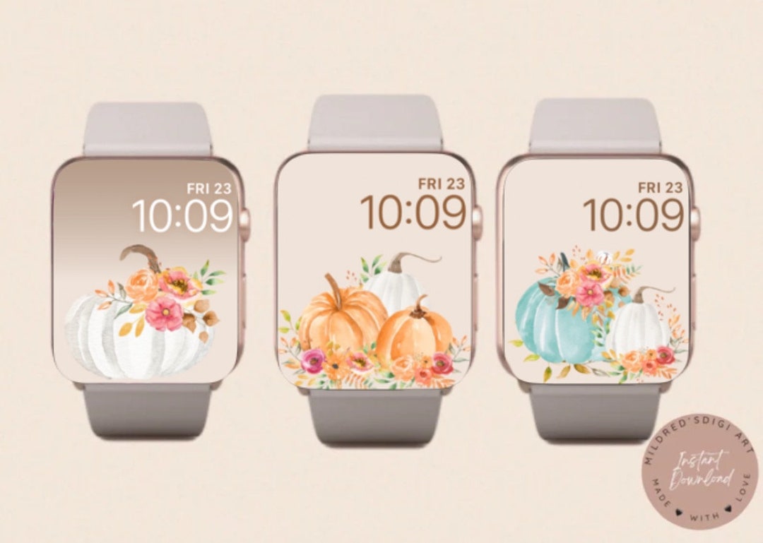 Fall Apple Watch Wallpaper Bundle, Smartwatch Background, Digital Watch ...