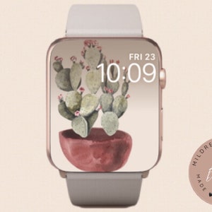 Green Cactus Plant Apple Watch Wallpaper (Digital Download)