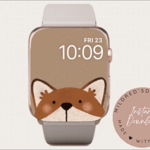 Fundo de rosto de raposa para Apple Watch Papel de parede fofo para relógio de raposa
