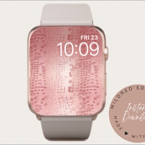 Pink Snake Print Apple Watch Face: Minimalist Wallpaper (Digital Download)