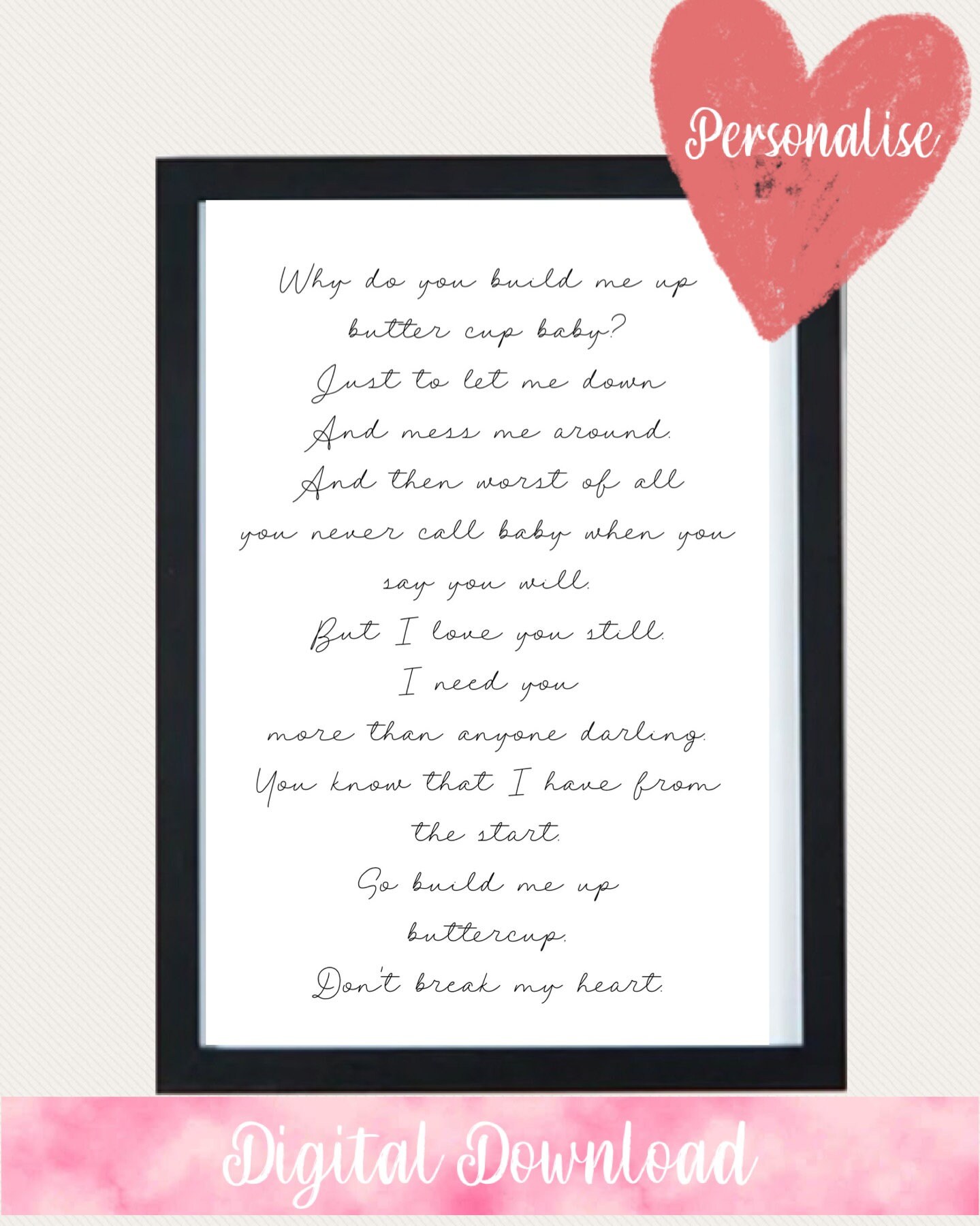 Why Do You Build Me up Butter Cup Baby Build Me up Buttercup Etsy