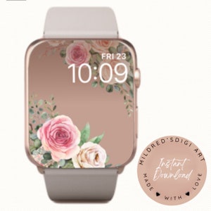 Pastel Floral Apple Watch Wallpaper: Minimalist Flower Design (Digital Download)