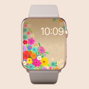 Fiori delicati su sfondo rustico, fiori luminosi, carta da parati minimale per Apple Watch, sfondo per orologio, accessori Apple, design del quadrante dell'Apple Watch