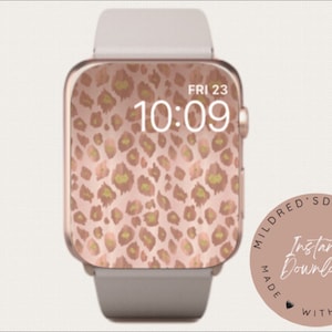 Pink Leopard Print Apple Watch Wallpaper (Digital Download)
