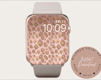 Pink Leopard Print Apple Watch Wallpaper (Digitaler Download)