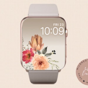 Floral Apple Watch Wallpaper: Minimalist Flower Design (Digital Download)