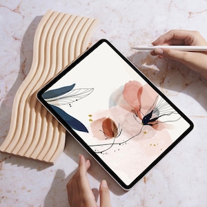 Aesthetic Ipad Wallpaper, Water Colour Flowers Wallpaper, Minimal Lock Screen, Neutral Floral Digital Tablet Background | Instant Download