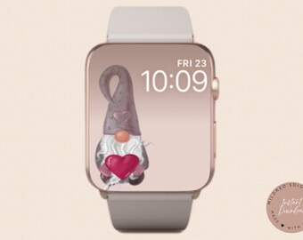 Gnome Valentines Watch Face para Apple Watch, fondos de pantalla de Gonk Heart Minimal Watch, hermosas y simples esferas de Gonk Valentine SmartWatch,