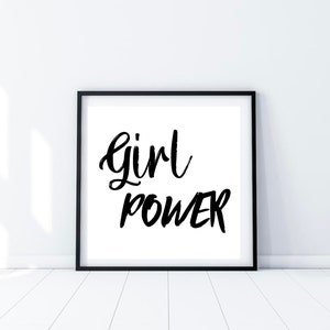 GIRL POWER PRINT, 90’s Motto, Wall Art, Instant Digital Download