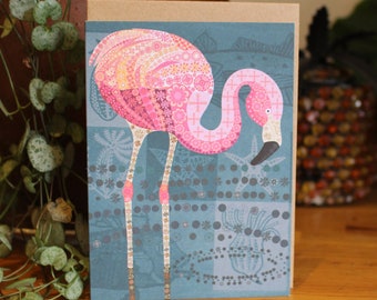 Flamingo greetings card