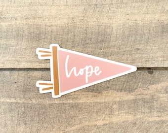 Hope Banner Sticker | Hope Pennant Sticker | Blush and Rust Banner Sticker | Hope Sticker | Waterbottle Sticker