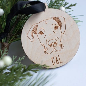 Custom Pet Portrait Ornament Custom Dog Portrait Custom Pet Ornament Remembrance Ornament Personalize Pet Portrait Illustration image 1