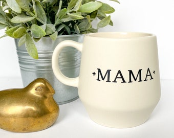 Mama Mug - Cream Ceramic Coffee Mug, Motherhood Gift
