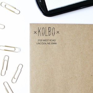 Custom Return Address Stamp - Fun Lettering Address Stamp - Personalized Return Address Stamp