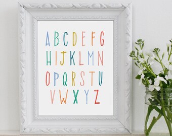 Colorful Alphabet Art Print – Children's Room Decor