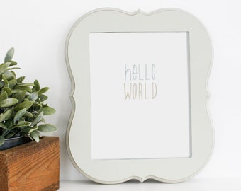 Baby Nursery Wall Art - Hello World Art Print- 8 x10 Art Print - New Baby Decor - Nursery Artwork - Baby Shower Sign