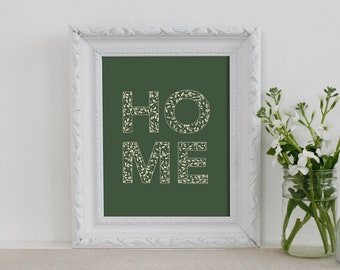 Green Home Print - Botanical Wall Art (8x10)