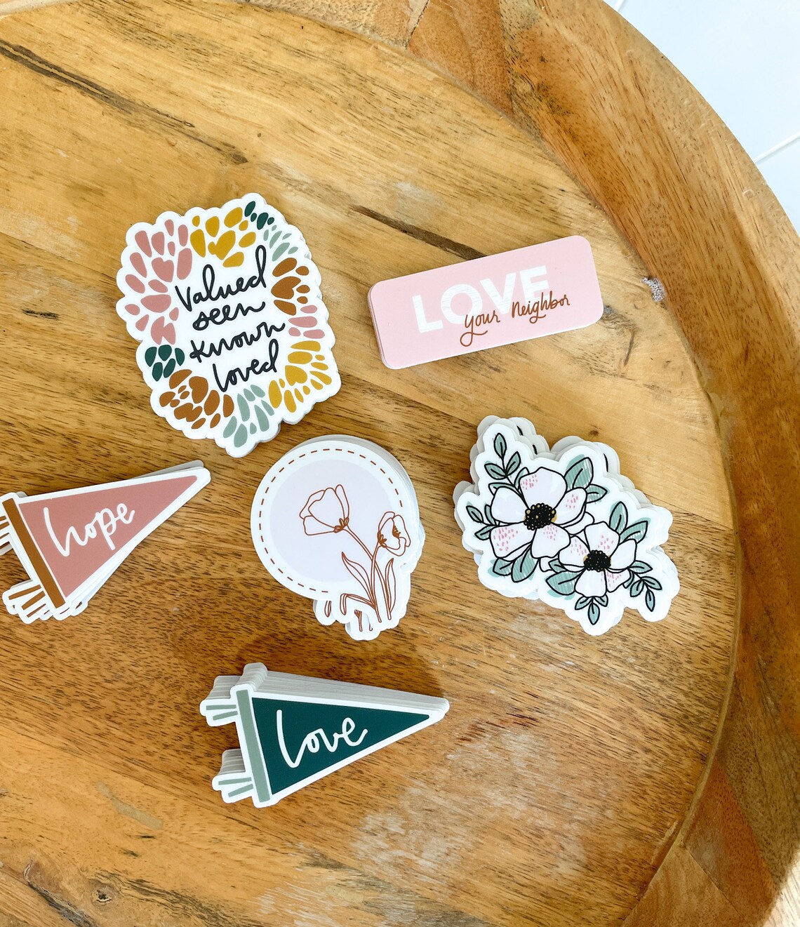 Modern Floral Sticker Pink Floral Sticker Modern Flower | Etsy