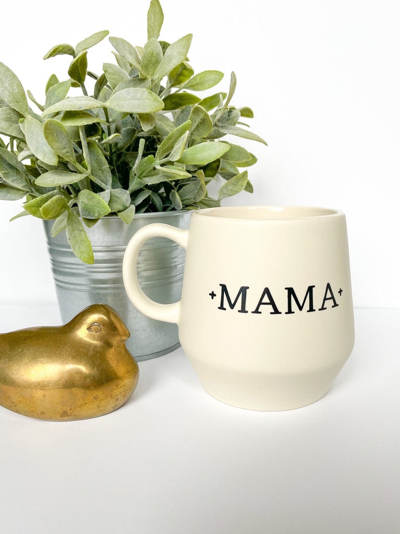 Mama Mug Cream Ceramic Mama Mug Coffee Mug for Mom Mug for Mom Mug for Mothers Motherhood Gift New Mom Gift image 1